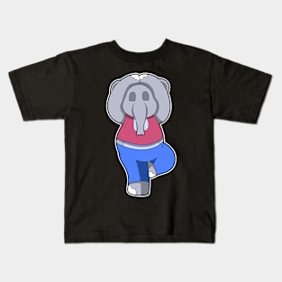 Elephant at Yoga in Standing Kids T-Shirt